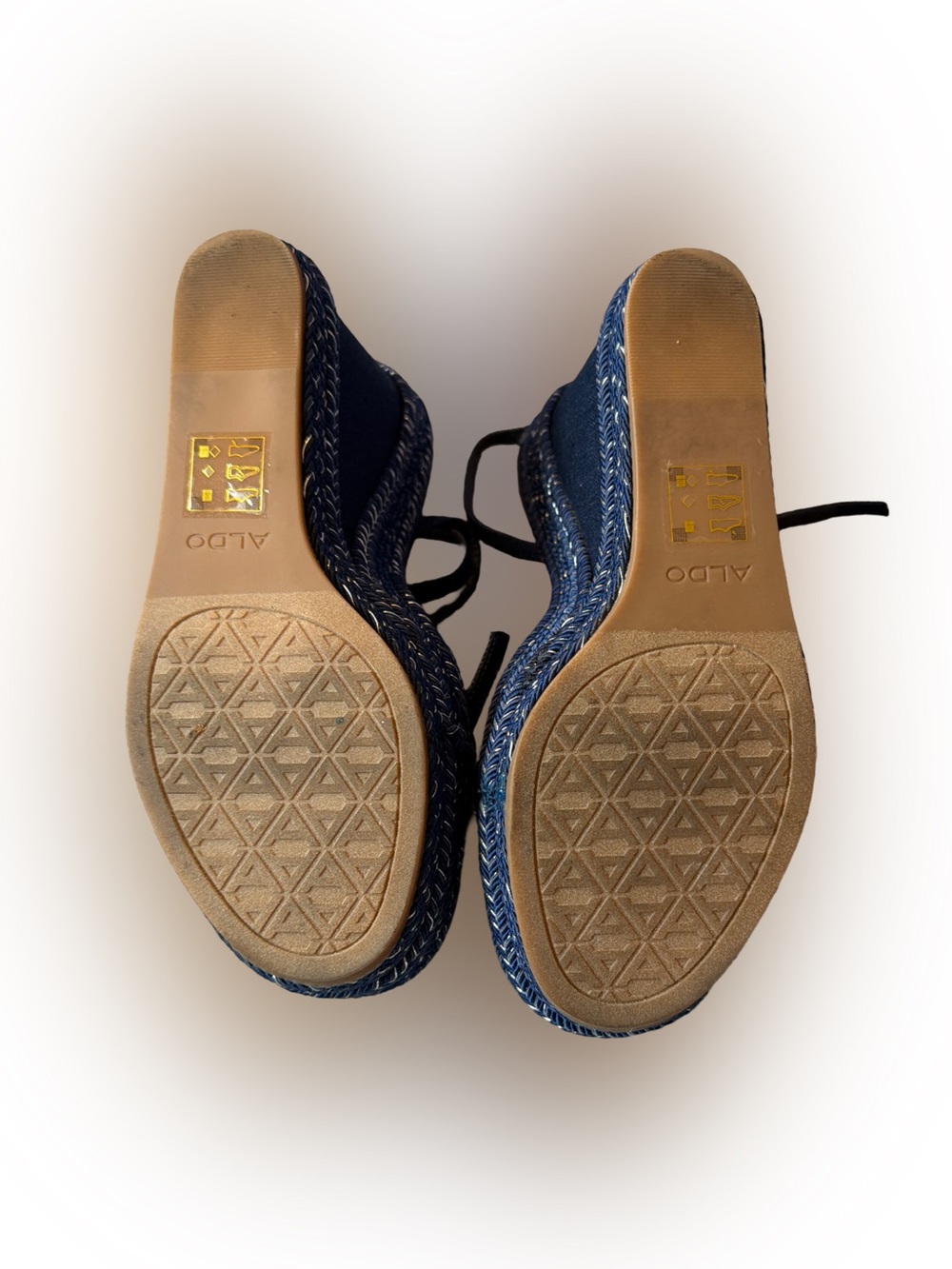 Aldo Marysol Navy Wedge Sandals - Picture 4 of 5